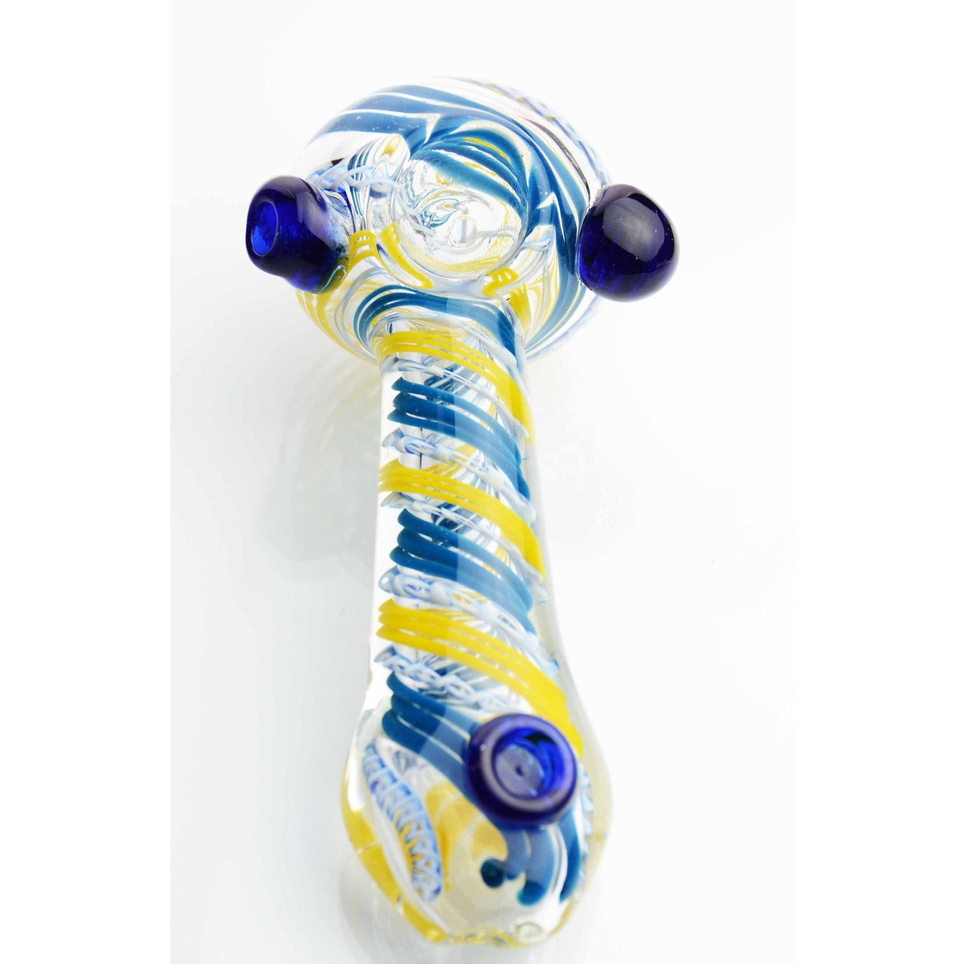 4.5" Glass hand Pipe Inside Twisting with Button Flower Power Packages 