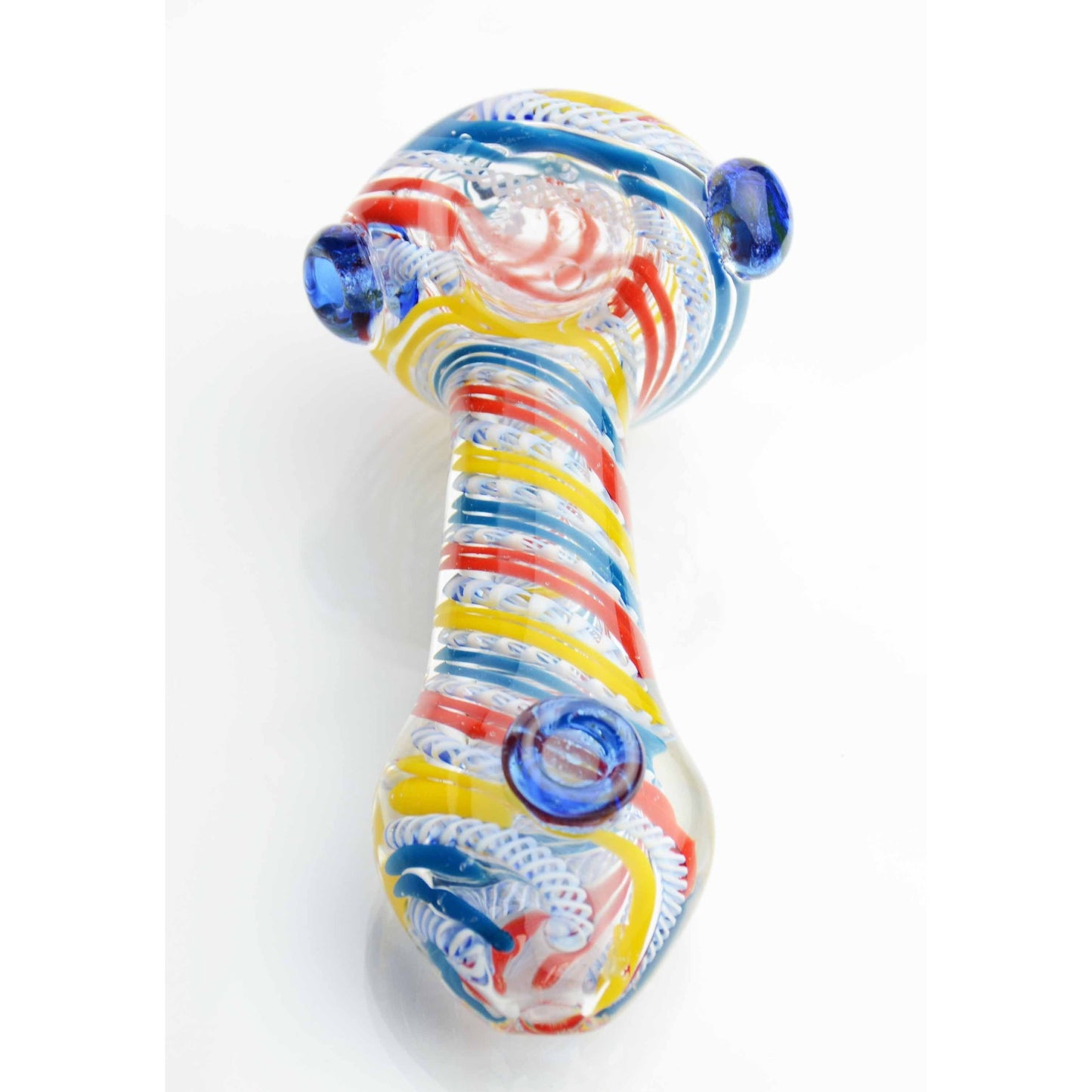 4.5" Glass hand Pipe Inside Twisting with Button Flower Power Packages 
