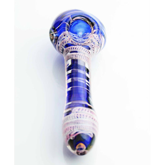 4.5" Glass Hand Pipe Twisting on Handle Flower Power Packages 