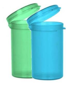6 Dram Hinged Lid Vials (Blue or Green) (600 Count) Flower Power Packages 