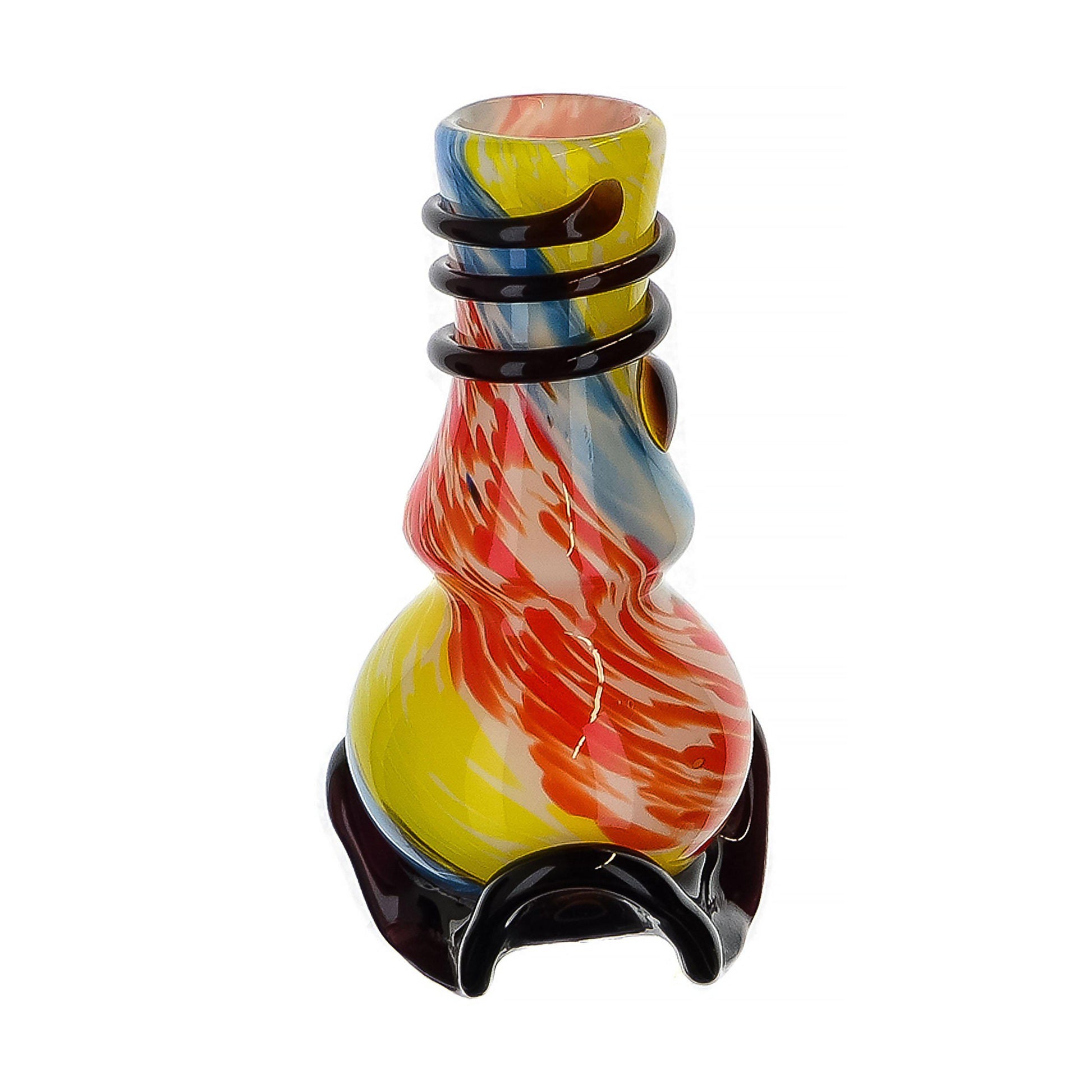 6" GOG MultiColor Mini Bong Flower Power Packages Red/ Yellow 