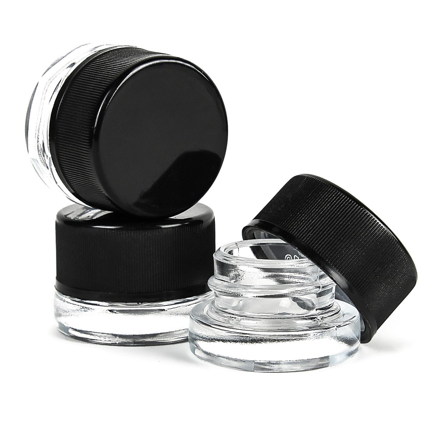 9ml Child Resistant Glass jar Black Cap 2 Gram Dab - 90 Count Flower Power Packages 