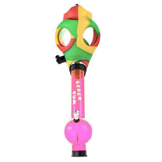Beach Bum Gas Mask Rasta Mask With Pink Beaker (1 Count) Flower Power Packages 