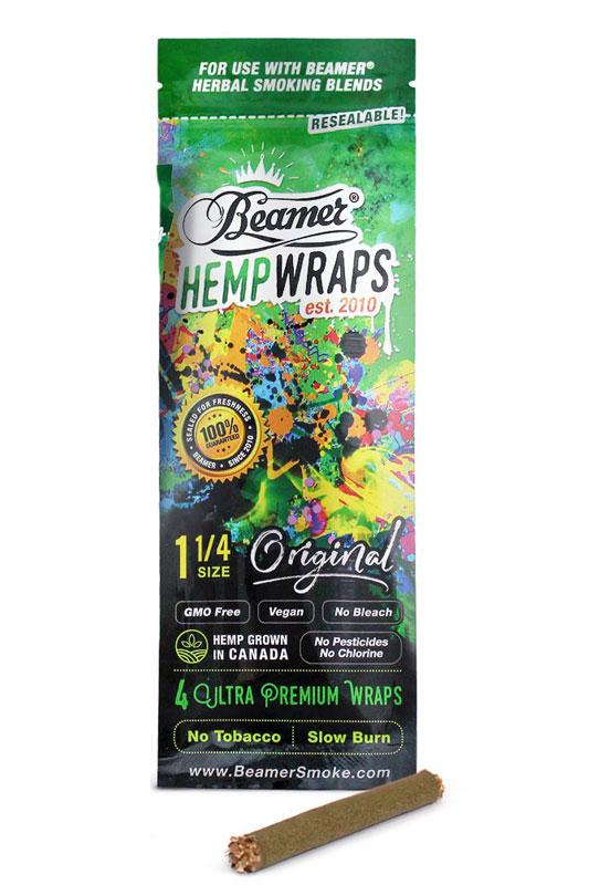 Beamer 1 1/4 SIZE vegan hemp wraps 1 pack Flower Power Packages 