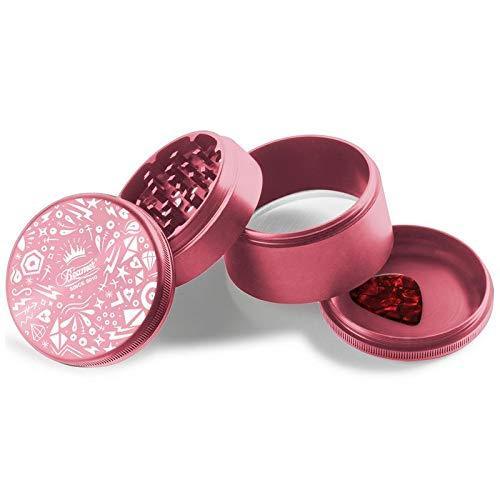 Beamer Aircraft Grade Aluminum Grinder Royal Shapes Design 2" Tall 63mm (Various Colors) Flower Power Packages Pink 