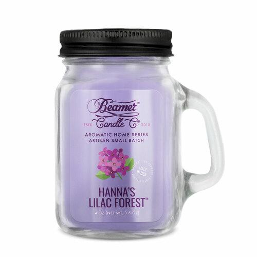 Beamer Candle Co - Aromatic Home Series - 4oz Mason Jar - Various Scents - (1 Count) Flower Power Packages Hanna's Lilac Forest 