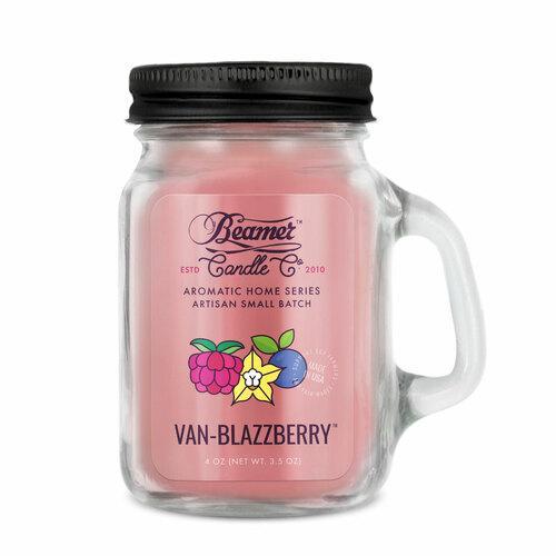 Beamer Candle Co - Aromatic Home Series - 4oz Mason Jar - Various Scents - (1 Count) Flower Power Packages Van-Blazzberry 