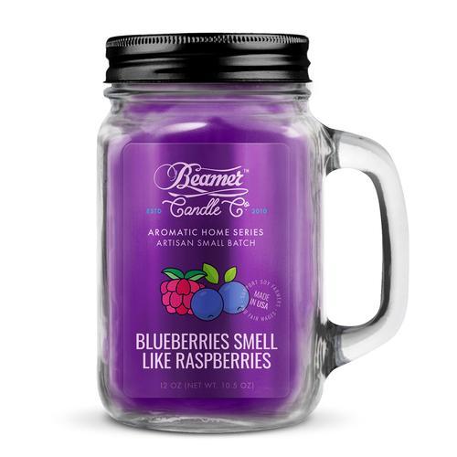 Beamer Candle Company - Aromatic Home Series - 12oz Mason Jar - Various Scents - (1 Count) Flower Power Packages Blueberries Smell Like Raspberries 