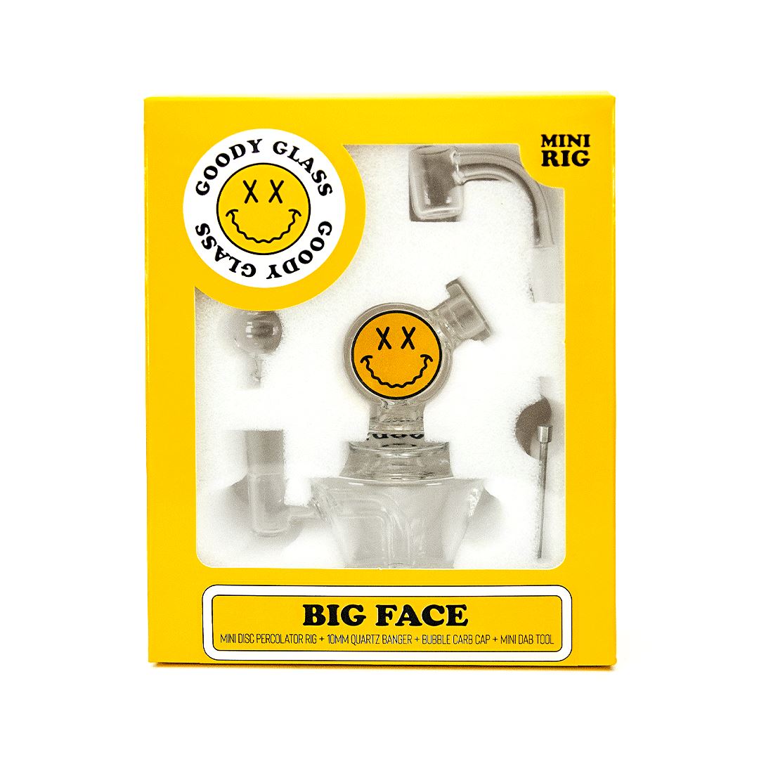 Big Face Mini Rig 4-Piece Kit Smoke Drop 