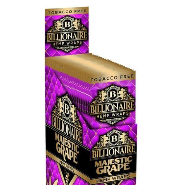 Billionaire Hemp Wraps Majestic Grape Flavor 25 Packs Per Box 2 Wraps Per Pack - (1 Count) Flower Power Packages 