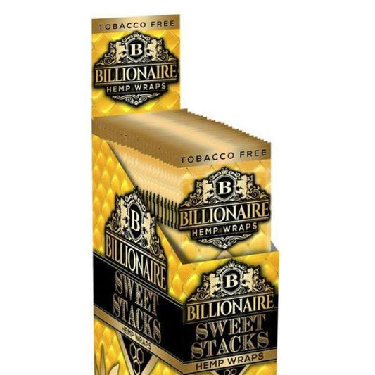 Billionaire Hemp Wraps Sweet Stacks Flavor 25 Packs Per Box 2 Wraps Per Pack Flower Power Packages 
