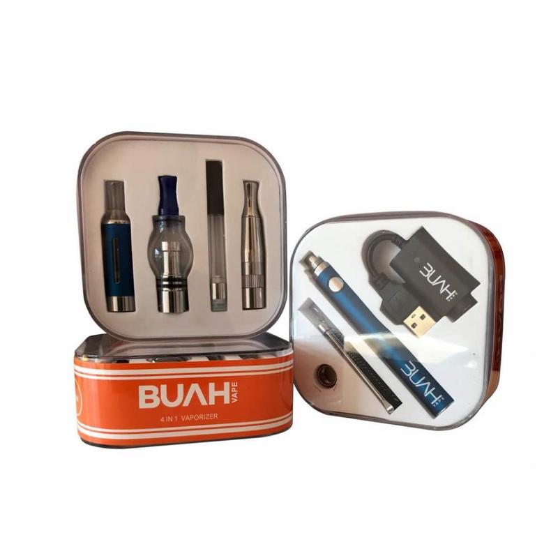 Buah 4 in 1 Vaporizer Kit Dry Herb Wax & E-Liquid Flower Power Packages Blue 