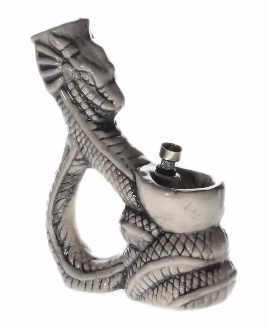 Ceramic Water Pipe - Grinning Dragon Flower Power Packages 
