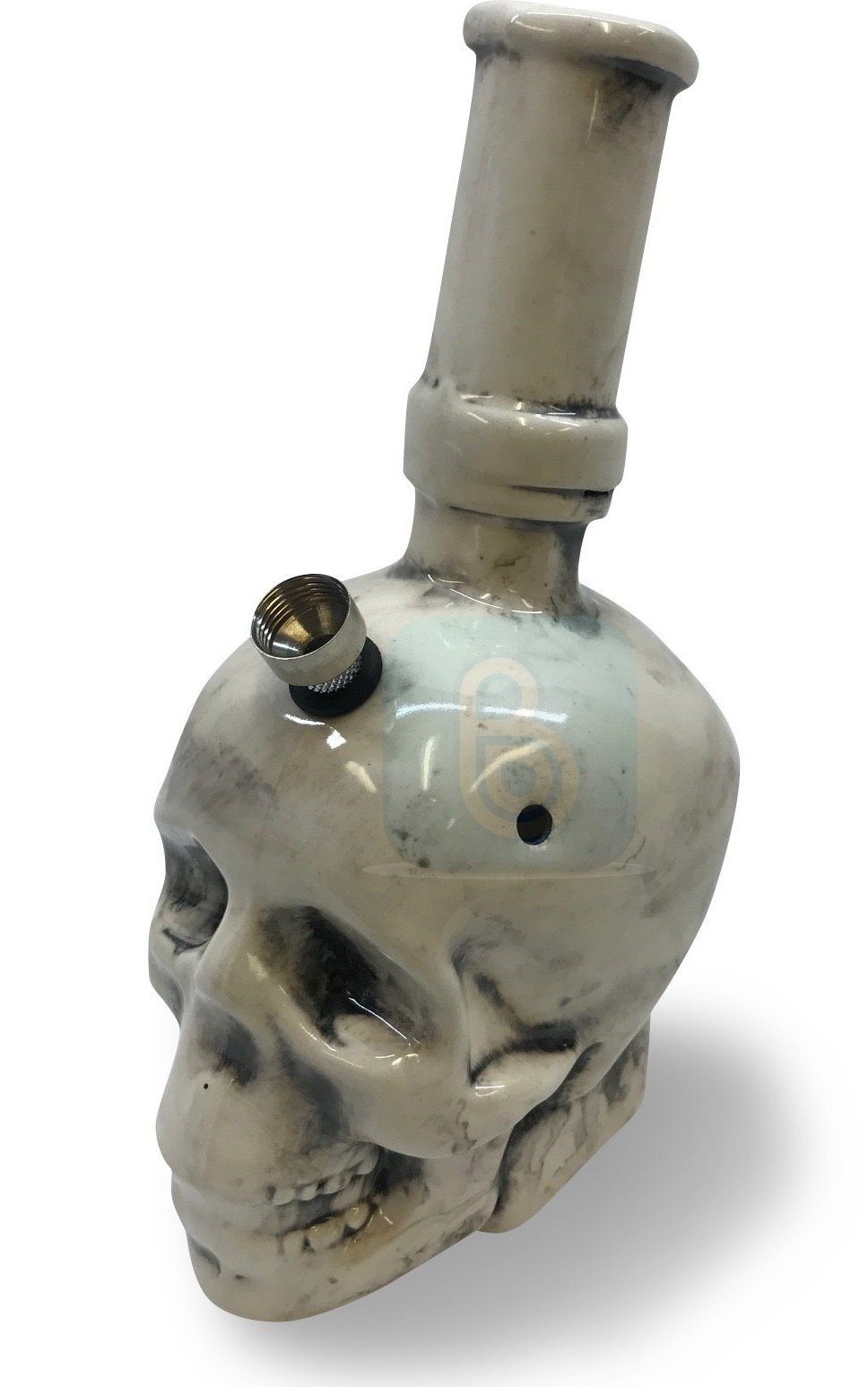 Ceramic Water Pipe - Skull w/ Tube Flower Power Packages 