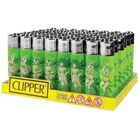 Clipper Lighter - Marijane Pinups - (48, 240 OR 480 Count) Flower Power Packages 