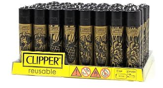 Clipper Lighter - Psychedelic 18 Pattern - (48 Count Display) Flower Power Packages 