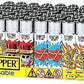 Clipper Lighter - Skulls 10 Design - (48,240 OR 480 Count) Flower Power Packages 
