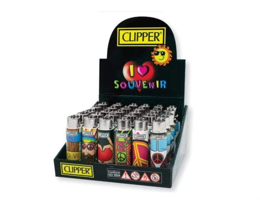 Clipper POP Lighters - Hippie Chic 2 (30 Count Display) Flower Power Packages 