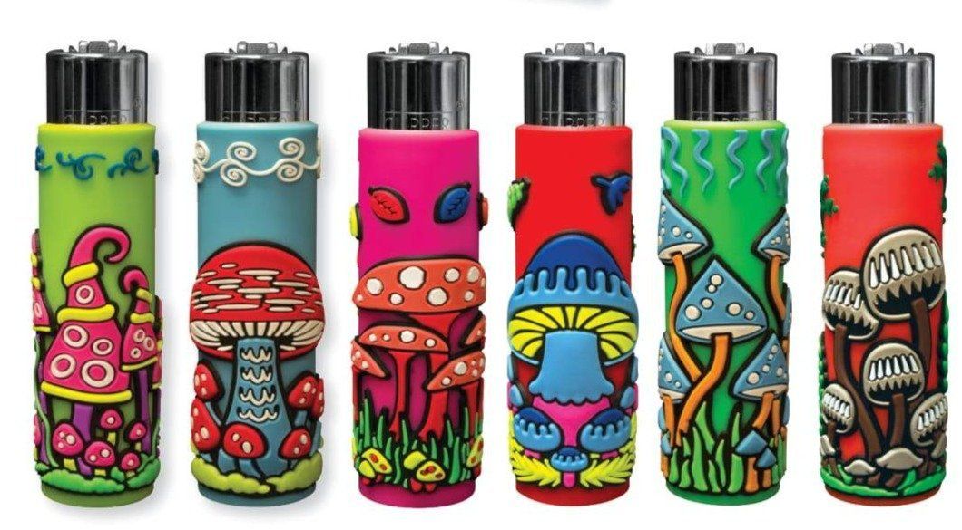 Clipper POP Lighters - Mushroom Cover (30 Count Display) Flower Power Packages 