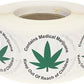 Contains Generic Cannabis Warning Labels 500 Roll at Flower Power Packages