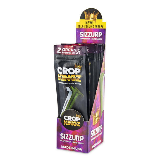 Crop Kingz Organic Self Sealing Hemp Wraps Sizzurp 15 Packs Per Display - (1 Count) Flower Power Packages 