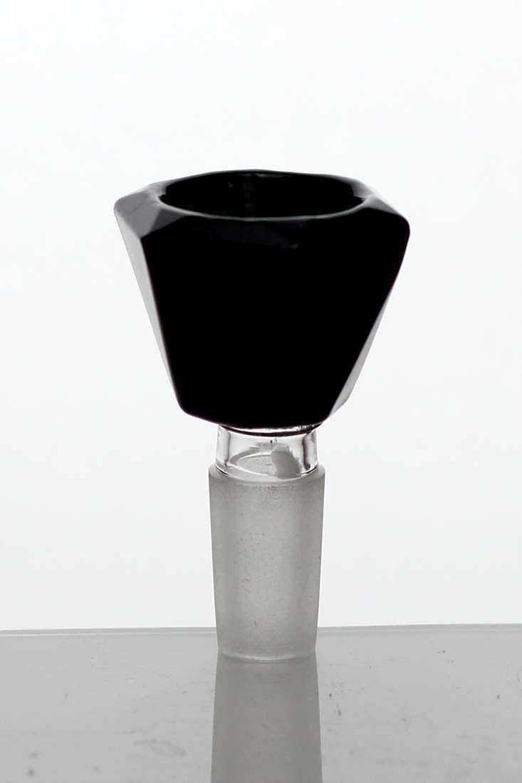 Crystal shape Glass bowl Flower Power Packages Black 14 mm Female Joint 