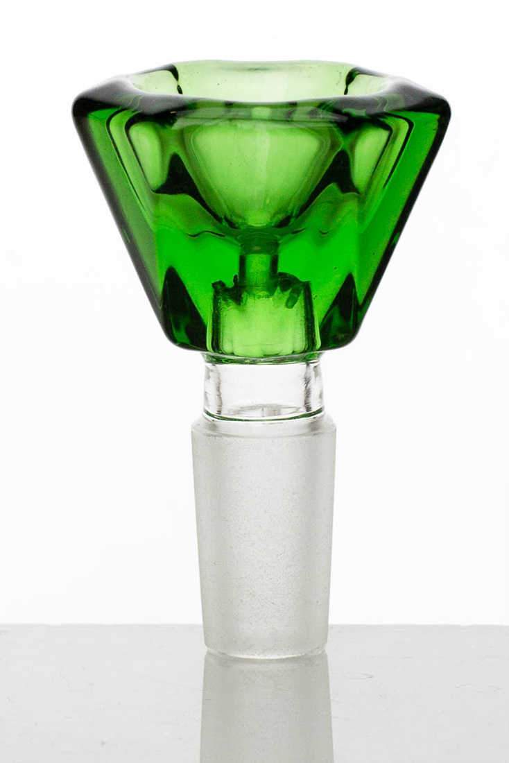 Crystal shape Glass bowl Flower Power Packages Green 14 mm Female Joint 
