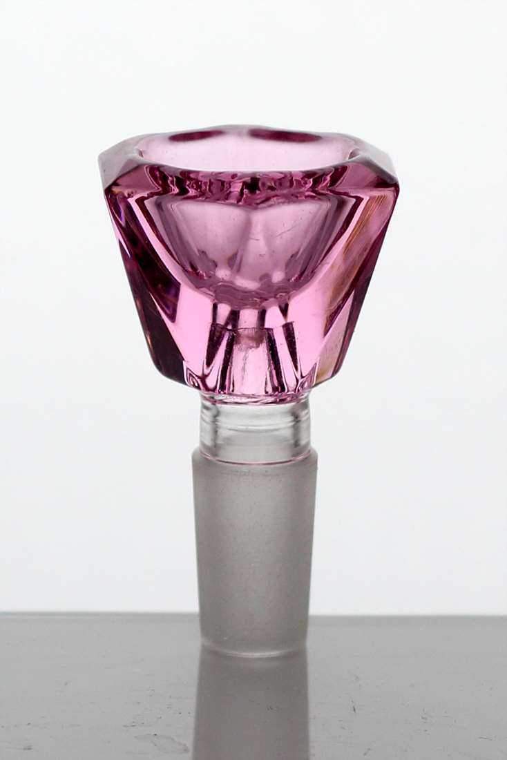 Crystal shape Glass bowl Flower Power Packages Pink 14 mm Female Joint 