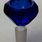Diamond cutting shape wide glass bowl Flower Power Packages Blue-4080 14 mm female joint 