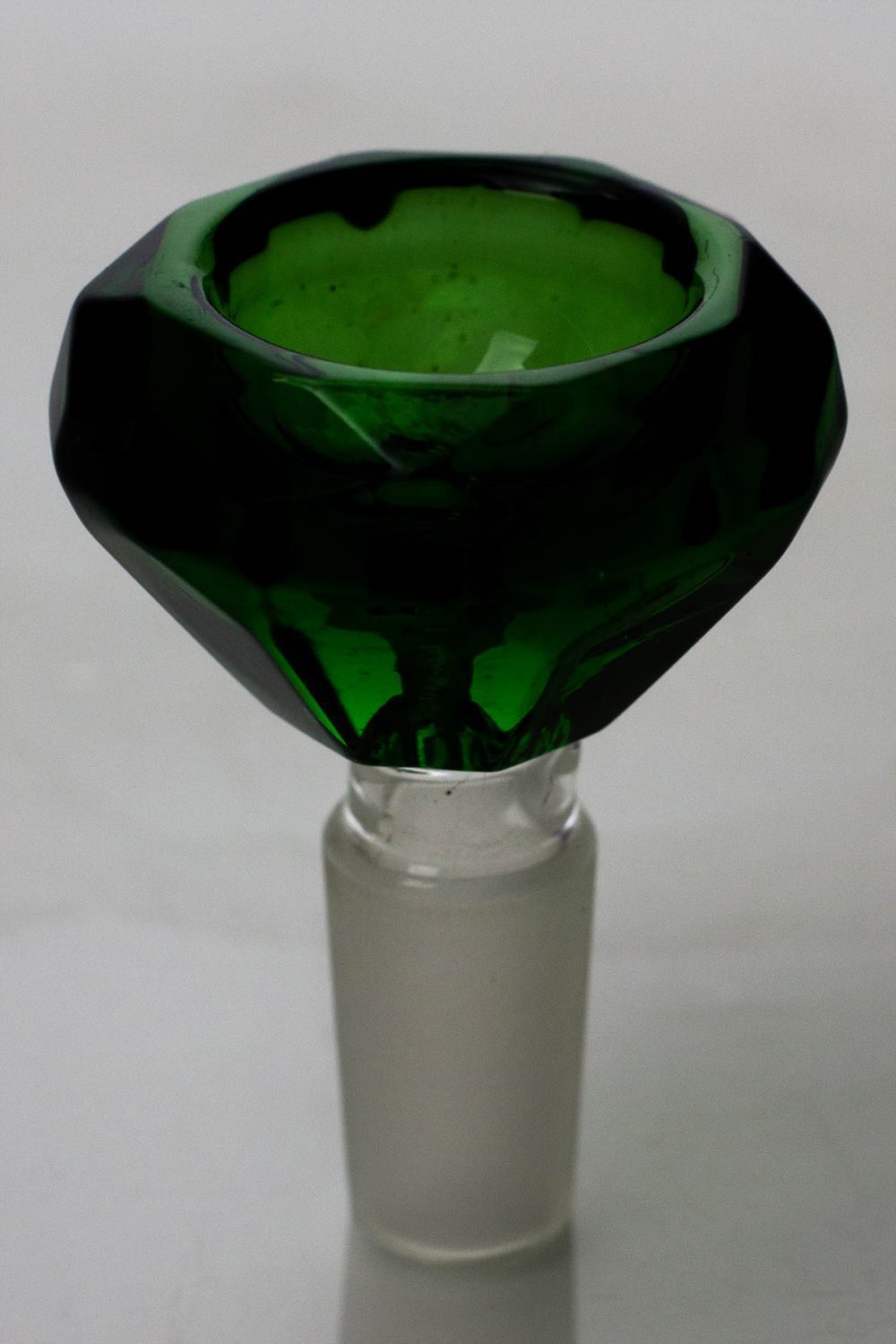 Diamond cutting shape wide glass bowl Flower Power Packages Green-4081 14 mm female joint 