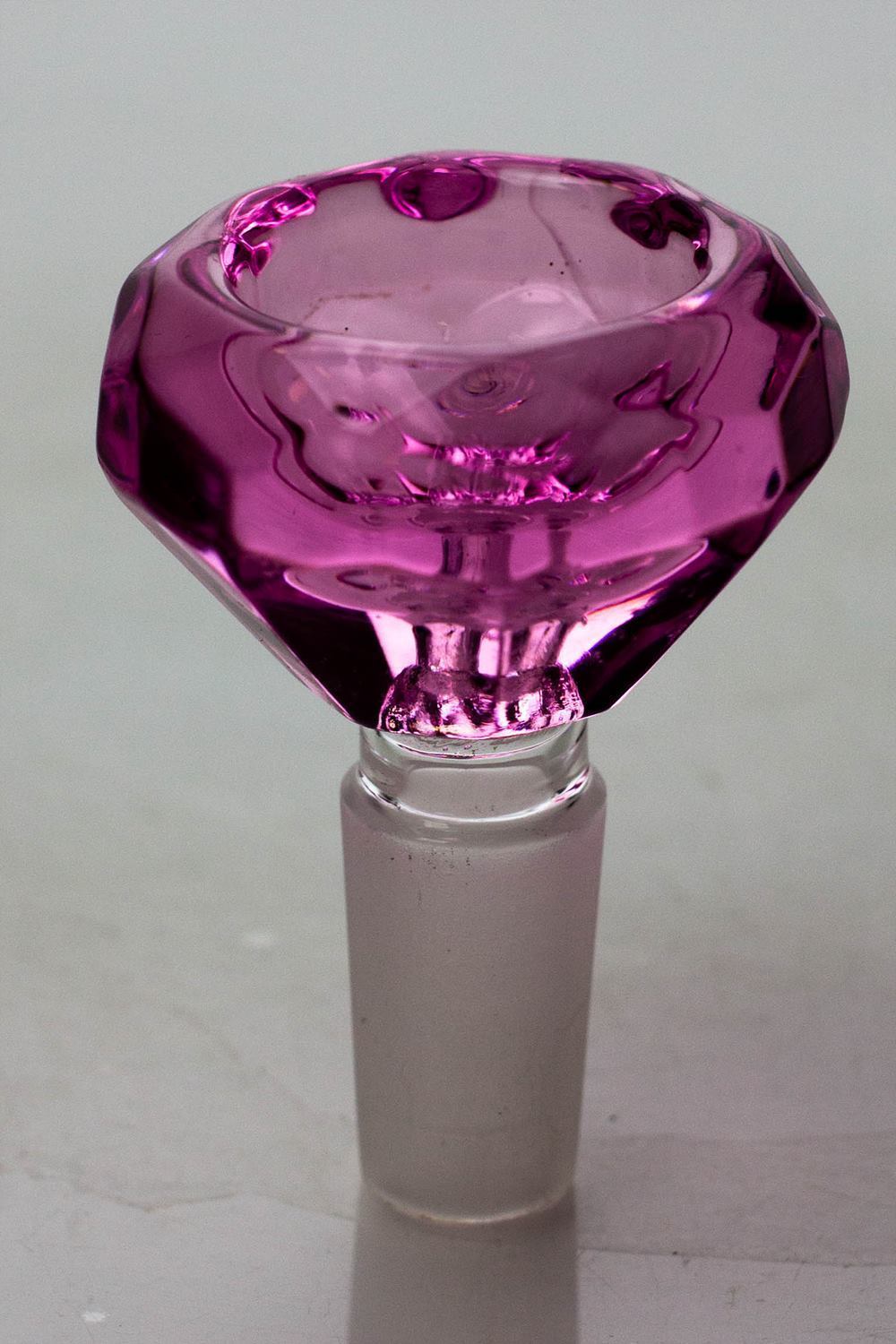 Diamond cutting shape wide glass bowl Flower Power Packages Pink-4079 14 mm female joint 