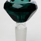 Diamond cutting shape wide glass bowl Flower Power Packages Teal-4076 14 mm female joint 