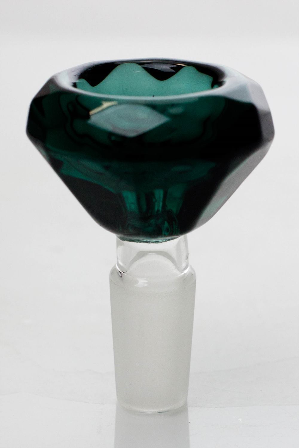 Diamond cutting shape wide glass bowl Flower Power Packages Teal-4076 14 mm female joint 
