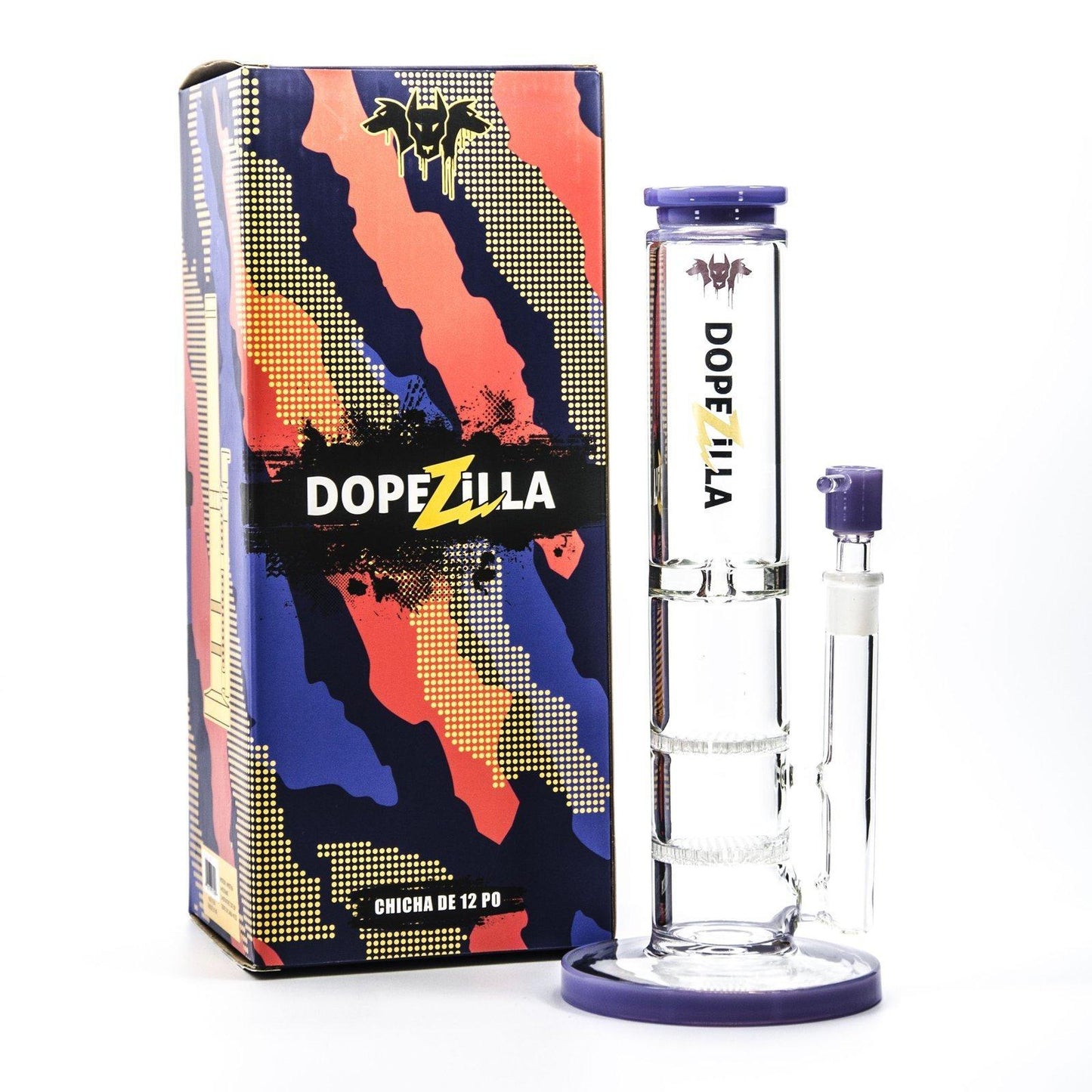 Dopezilla-Cerberus-Water Pipe-12 Inch-Various Colors-1 Count Flower Power Packages 