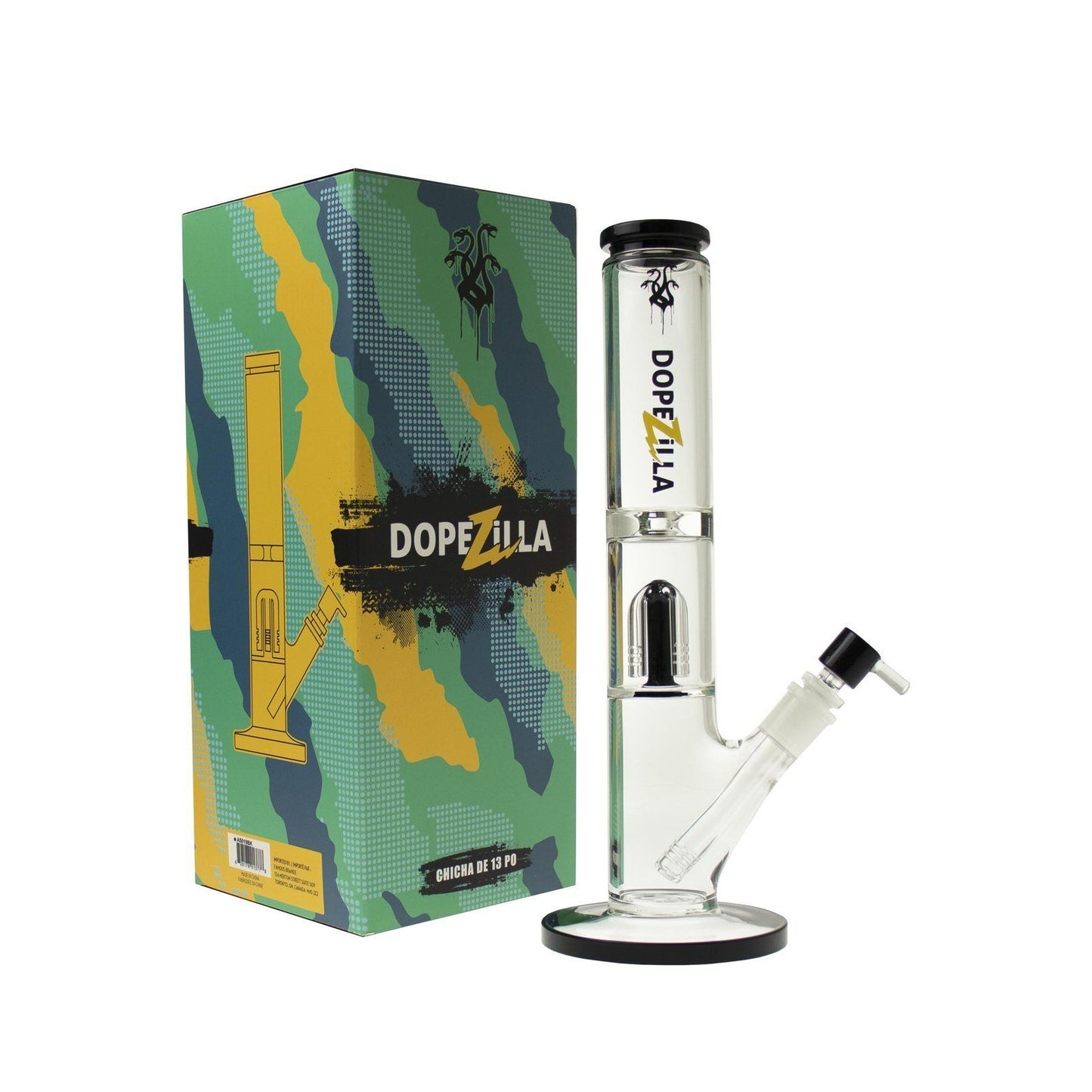 Dopezilla-Hydra-Water Pipe-13 Inch-1 Count-(Various Colors) Flower Power Packages 