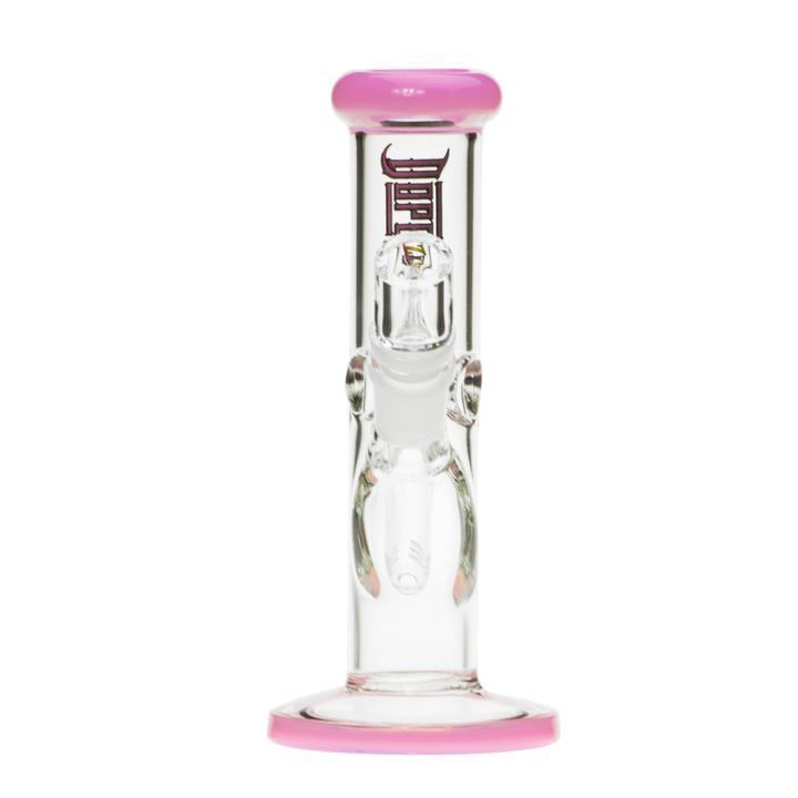Dopezilla-Minilla-Water Pipe-With Quartz Banger 7.5 Inch-1 Count (Various Colors) Flower Power Packages Milky Pink 
