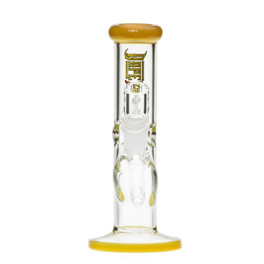 Dopezilla-Minilla-Water Pipe-With Quartz Banger 7.5 Inch-1 Count (Various Colors) Flower Power Packages Milky Yellow 