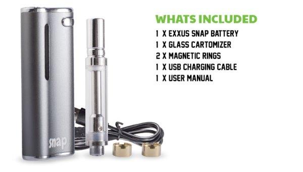 Exxus Snap VV Cartridge Vaporizer at Flower Power Packages