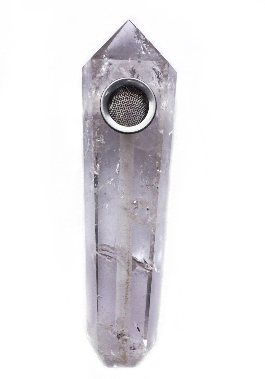 Eye-Cee- Clear Quartz Crystal Pipe at Flower Power Packages