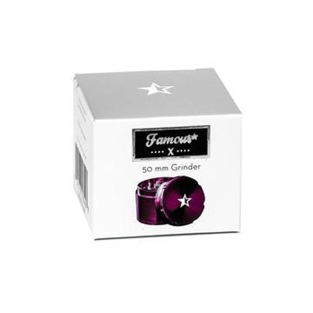 Famous X "White Label" Aluminum Herb 50mm Grinder 1 Count (Various Colors) Flower Power Packages 