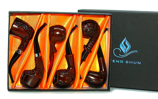 Feng Shun Wood Pipe Set (6")(Box of 6) Flower Power Packages 