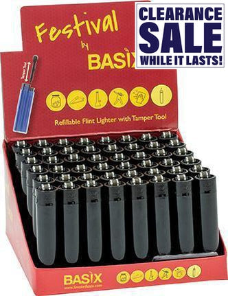 Festival By Basix Lighters - Various Designs - (48 Count) Flower Power Packages Black 
