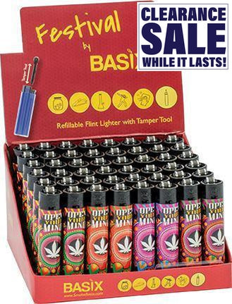 Festival By Basix Lighters - Various Designs - (48 Count) Flower Power Packages Mandalas 