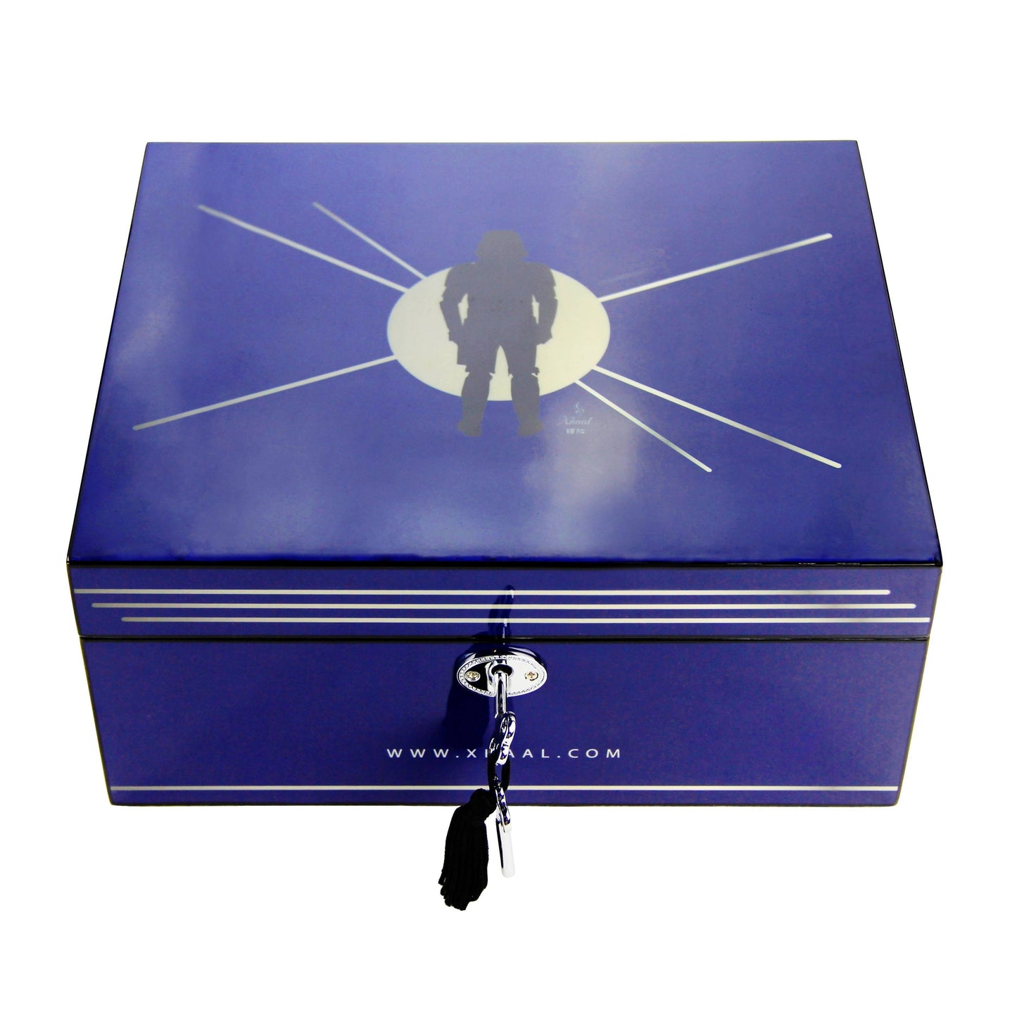 Fully Stocked Stylish Durable Blue Humidor Box Flower Power Packages 