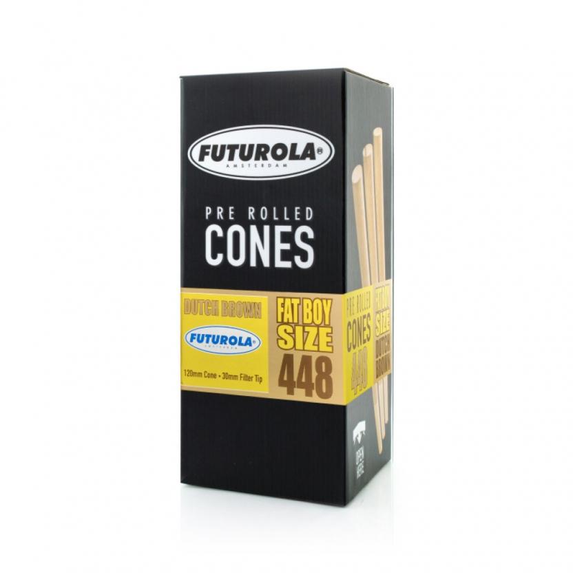 Futurola - Fatboy Bulk Cones - 120mm Cone & 30mm Filter tip (448 count) Flower Power Packages Dutch Brown 