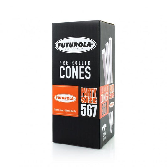Futurola - Party Size Bulk Cones - 140mm Cone & 26mm Filter tip (567 count) Flower Power Packages Classic White 