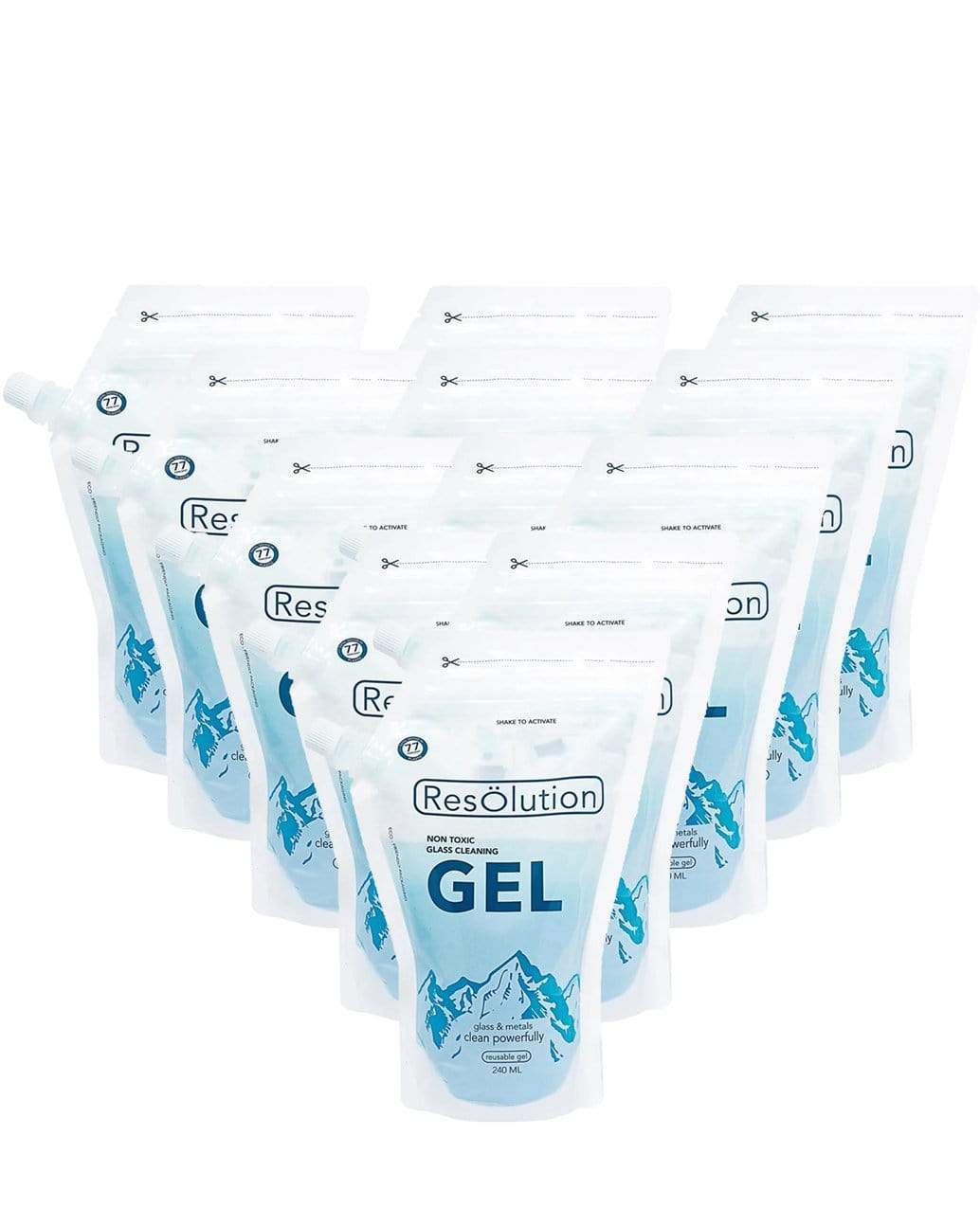 Gel Solution Glass Cleaner cleaner Resolution 12 Pack 