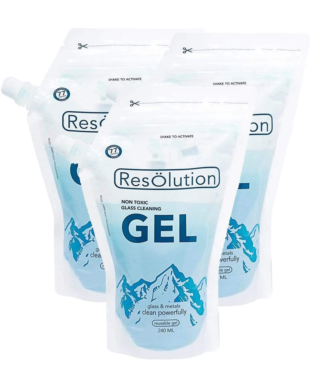 Gel Solution Glass Cleaner cleaner Resolution 3 Pack 