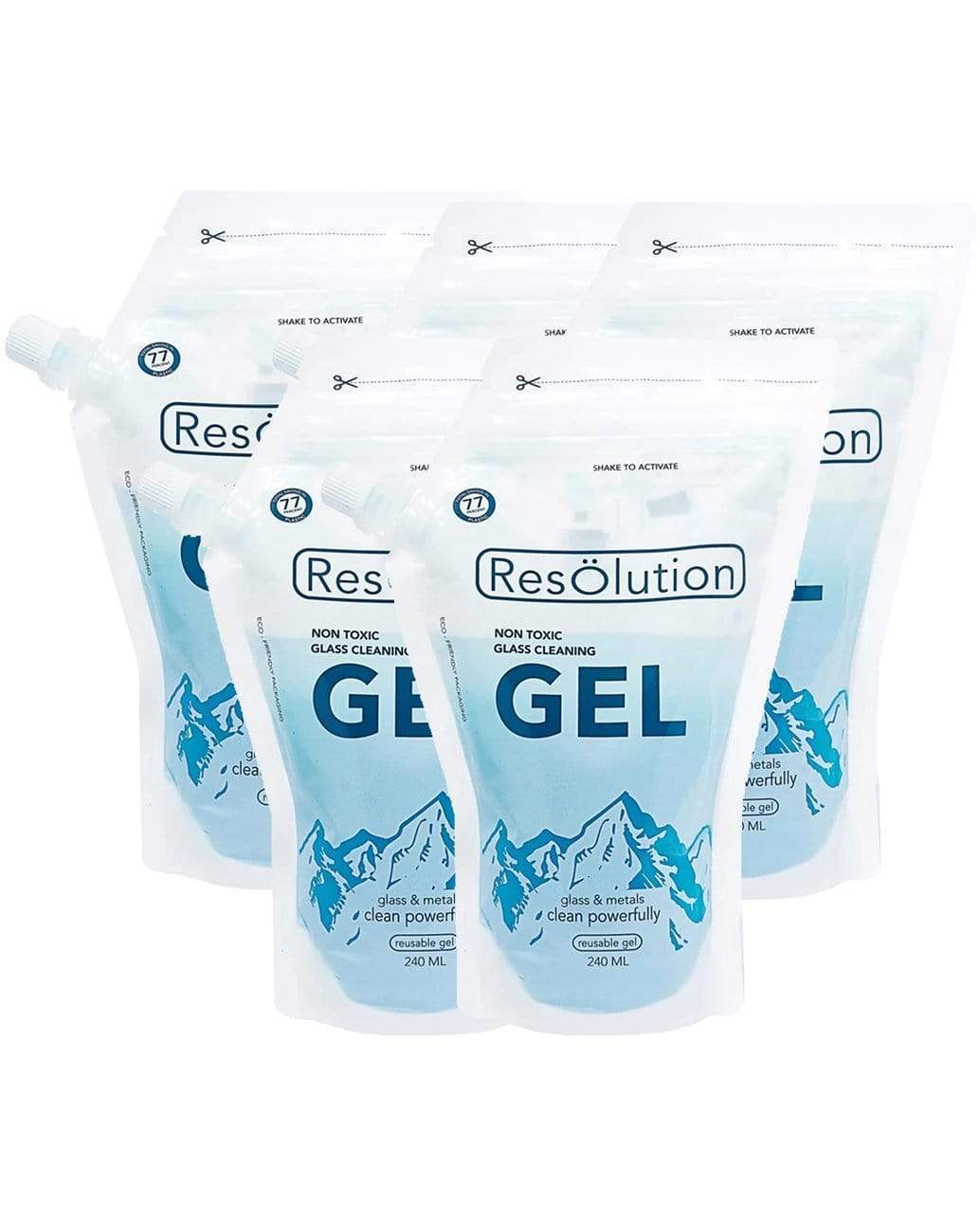 Gel Solution Glass Cleaner cleaner Resolution 5 Pack 
