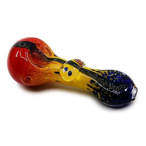 Glass Hand Pipe - Rasta Dicro (4.5") Flower Power Packages 